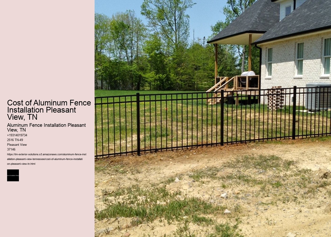 Cost of Aluminum Fence Installation Pleasant View, TN