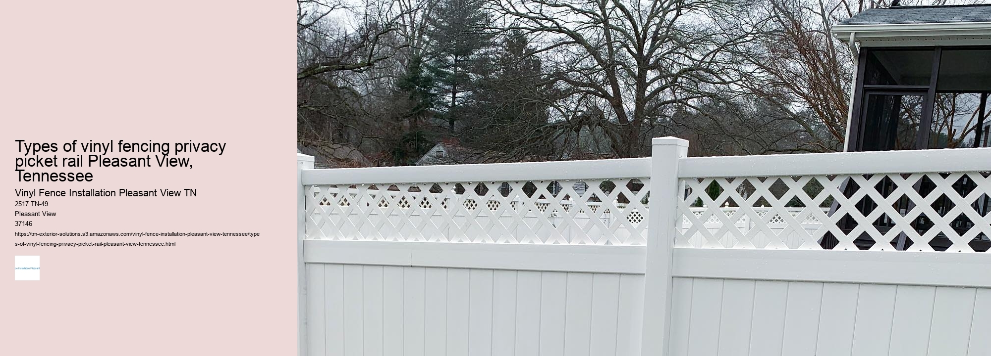 Types of vinyl fencing privacy picket rail Pleasant View, Tennessee