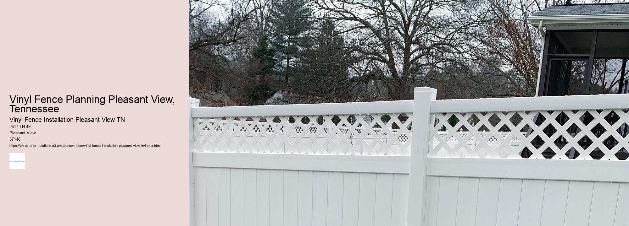 Vinyl Fence Planning Pleasant View, Tennessee